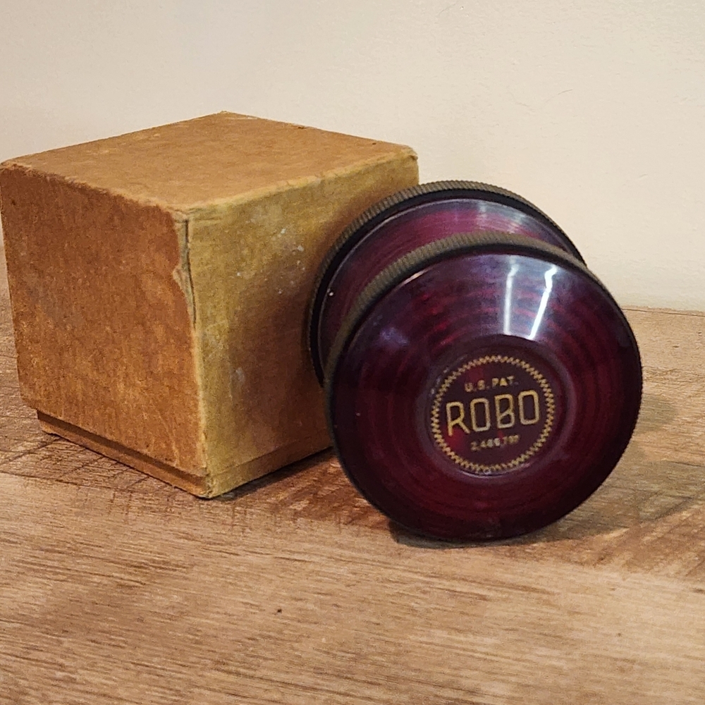 VTG Robo Knife Sharpener Red Lucite 1950's US Patent  in BOX Good Condition